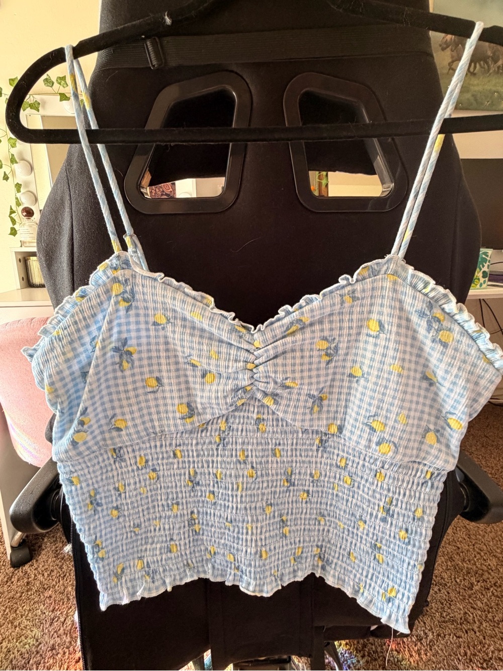 Wild Fable Lemon Gingham Top